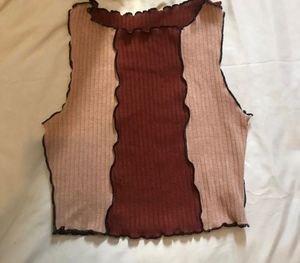 Two-Tone Ribbed Tank Top