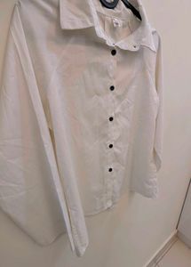 Korean White Button-Up Shirt
