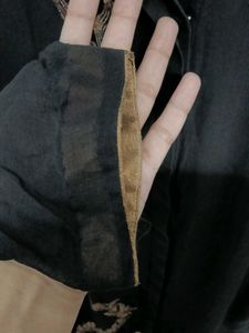 Elegant Black Kurti with Copper Embellish