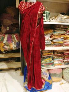 velvet saree