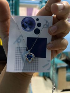 Heart-Shaped Blue Gem Necklace