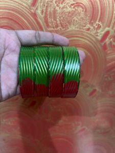 Green & Red Bangles (Set of 4)