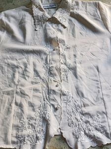 White Colour Designing Women Shirt