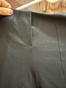 Black Flare Pants with Slits