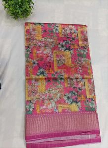 Vibrant Floral Print Saree( New with blouse)
