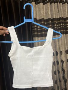 Ribbed Square Neck Tank Top