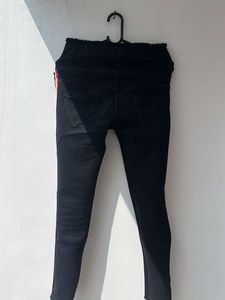Striped High-Waisted Jeans