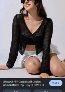 Sheer Bell Sleeve Crop Top Set