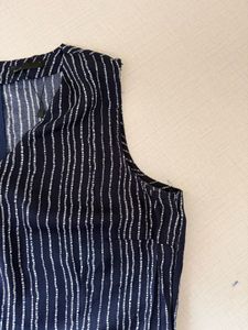 Striped V-Neck Sleeveless Jumpsuit