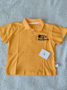 Cute Orange Polo Shirt with Cactus Print