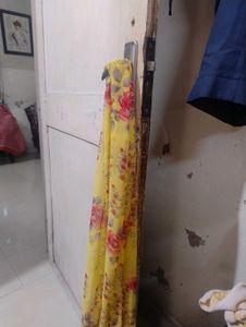 Beautiful Yellow Floral Print Saree