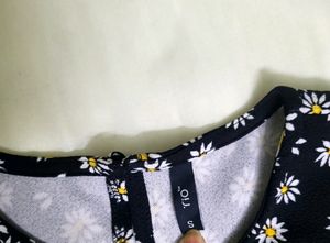Black Floral Fit and Flare Dress