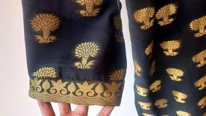 Ethnic Gold And Black Kurti With Dupatta