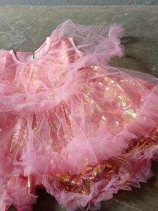 Girls Pink Net Frock
