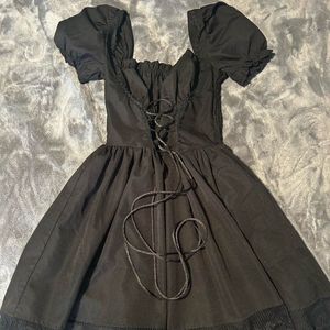 Black Puff Sleeve Corset Dress