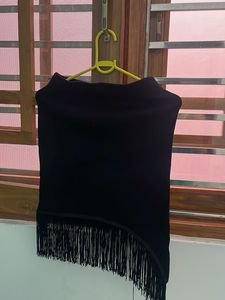 Black Fringed Ethnic Skirt