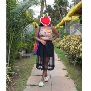 Vibrant Floral Ruched Crop Top