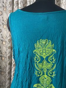 Teal Tank Top with Mandala Print
