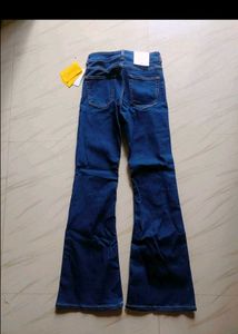 High-Waisted Flared Blue Jeans