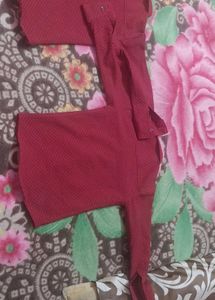 Maroon Checkered Casual Shirt