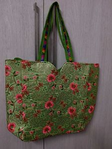 Embroidered Floral Tote Bag