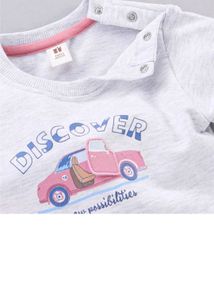 Girls' Cute Car Print Sweatshirt &amp; Pants Set