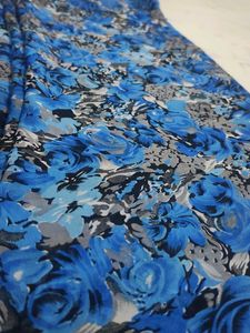 Blue Floral Dress Material