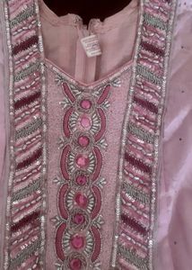 Baby pink SILK salwar kurti set for girls