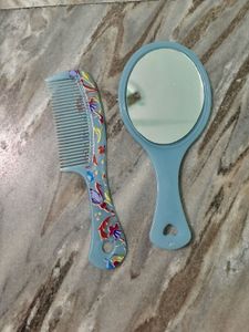 Cute Blue Handheld Mirror