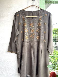 Embroidered Cotton Kurta