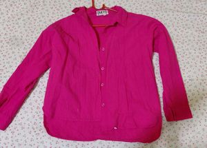 Vibrant Pink Button-Up Shirt
