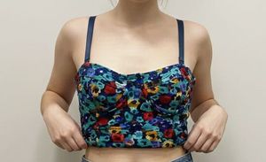 Floral Print Bustier Crop Top & bra