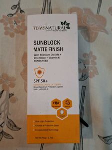 7 Days Natural Matte Finish Sunblock SPF 50+
