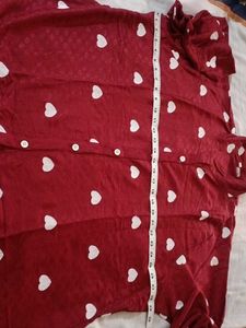 Maroon Heart Print shirt