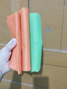 Vibrant Green &amp; Orange Dupatta Set of 2