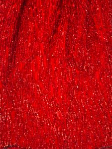 100% Silk Sparkling Red Party Dress