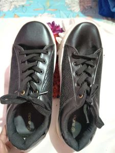 Black Lace-Up Sneakers