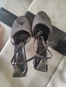 Stylish Black Heels with Ankle Strap