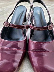 Lavie Burgundy Patent Slingback Heels