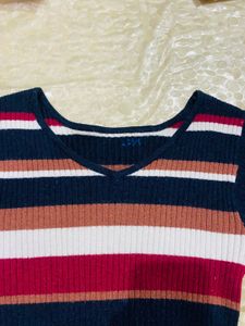 Striped Ribbed Knit Top