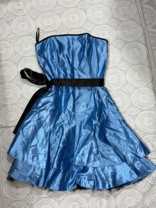 Blue Strapless Party Dress
