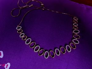 Dangling Oval Earrings with Stones (rose gold )