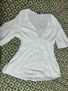 White V-Neck dress