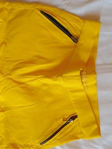 Bright Yellow Slim Fit Pants