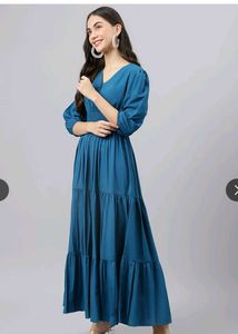 Elegant Teal Tiered Maxi Dress