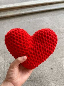 Handmade Red Crochet Heart Plushie