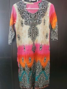 Vibrant Printed Kurta with same print dupatta free