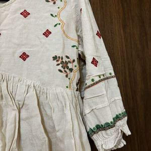 Embroidered Peplum Kurta