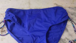 Blue Bikini Bottom with String Ties
