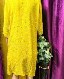 Vibrant Yellow Printed Kurta beautiful look